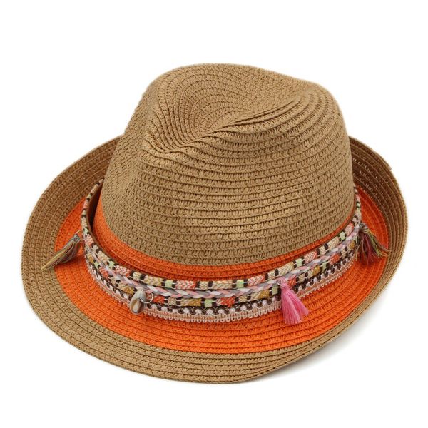 

upturn roll-up brim trilby chapeau spring summer beach party outdoor sunhat fedora gentleman lover hat plastic straw cap, Blue;gray