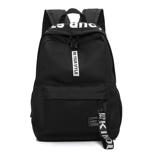 

new casual backpack nylon solid color student backpack travel simple shoulder bag