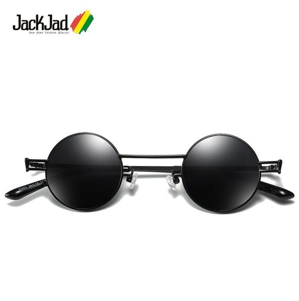 

jackjad 2020 vintage classic gothic steampunk style sunglasses slim round metal punk brand design sun glasses e903, White;black