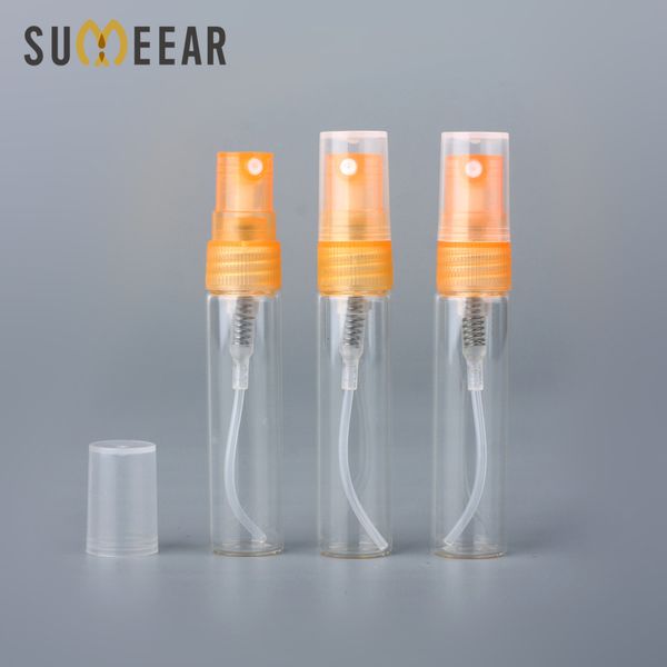 

100pcs/lot 5ml sample spray bottle parfum travel spray bottle perfume portable empty cosmetic case with plastic pump for gift