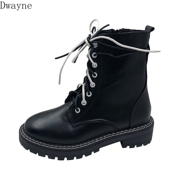 

boots female british wind 2019 new autumn ins net red wild thick handsome motorcycle locomotive boots, Black