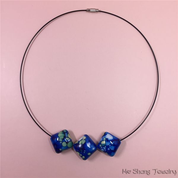 

popular simple square shaped colar choker necklace for atmosphere beach holiday accessories, Silver