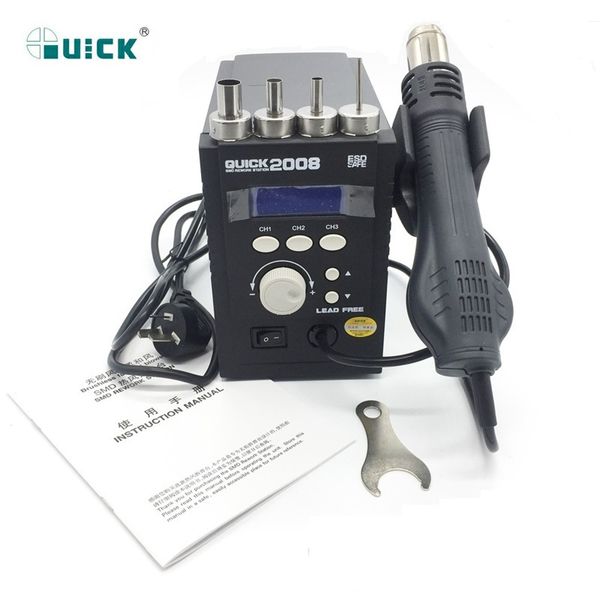 

led digital quick 2008 heat gun temperature control welding equipment for bga desoldering smd rework station