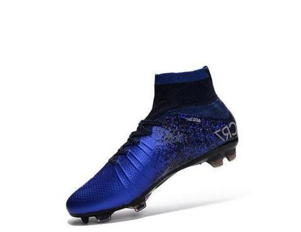 

blue cr7 soccer cleats mercurial superfly fg v sx neymar kids soccer shoes high ankle cristiano ronaldo men womens football boots