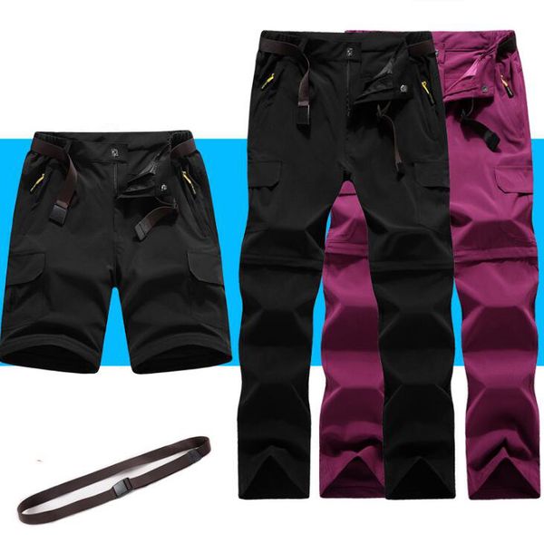 

6xl men's summer quick dry pants outdoor male removable shorts hiking camping sport trekking fishing trousers, Black;green