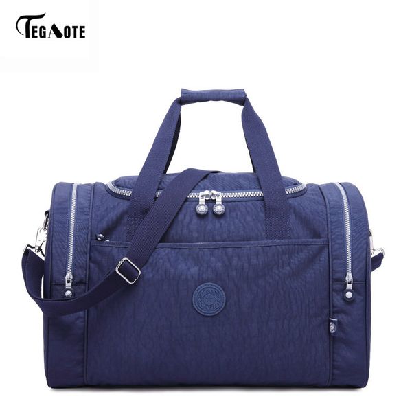 

tegaote fashion men's waterproof travel bag large capacity trip bag women nylon luggage travel duffle handbags unisex