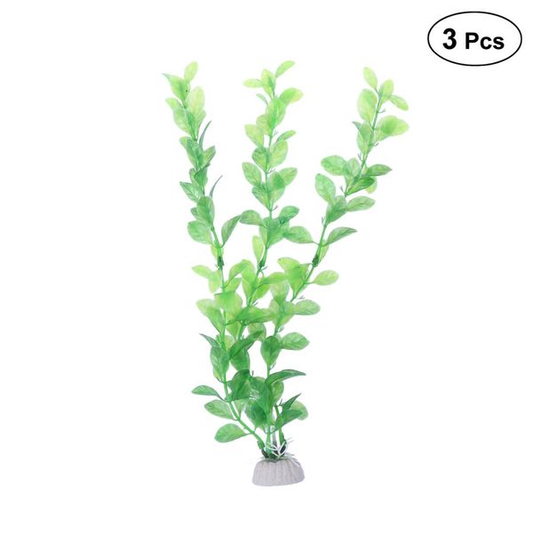 

3pcs fish tank green plastic artificial plants aquarium water plants decorations