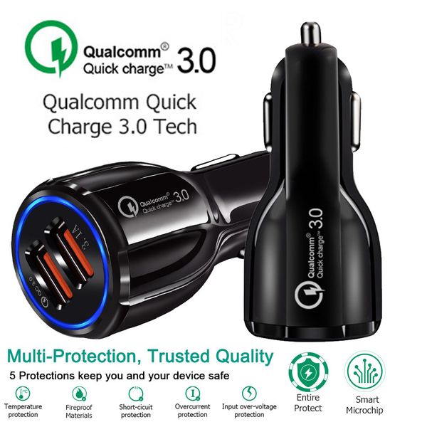 

Автомобильное зарядное устройство 5 В 3.1A Быстрая зарядка Dual USB Быстрая зарядка для Iphone Xs Max 7 8 Plus для Samsung S9 S8 S7