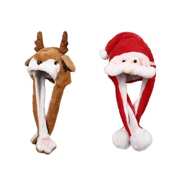 

santa claus reindeer christmas costume soft ears and comfy healthy and safe toy airbag cap plush doll