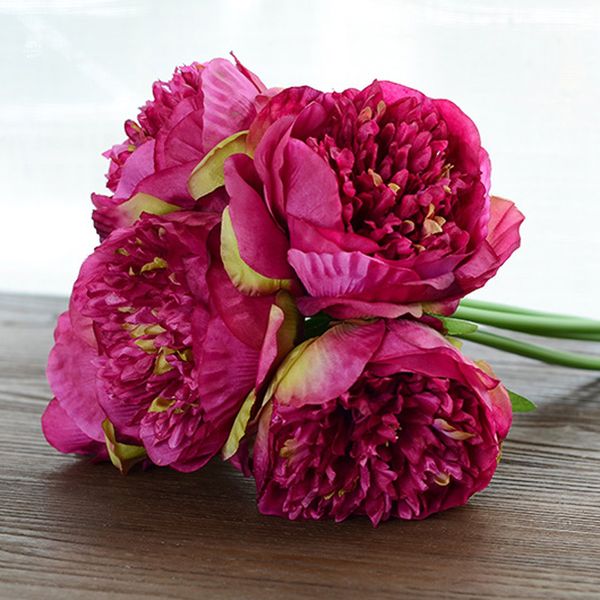

home garden artificial 1 bouquet 5 heads silk peony flower 30cm crafts ornaments