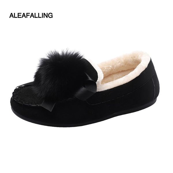 

aleafalling classical new side slip on ankle women boots street outdoor sweat style girl boots bow-tie fashion women shoes, Black