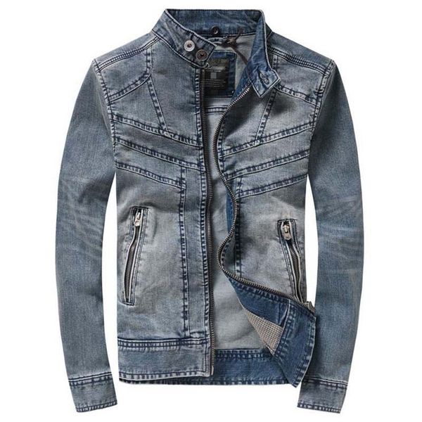 

new casual slim hooded denim jacket men brand famous stand collar mens fashion coats windbreaker m-xxxl, Black;brown