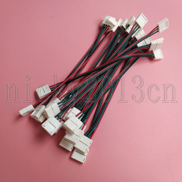 

3pin extension connector double clips cable wire solderless 10mm width for addressalbe ws2811 ws2812b sk6812 ic led flexible strip light