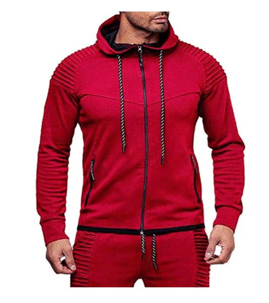 

men's slim sport arm stripe fashion men's hoodie, Black