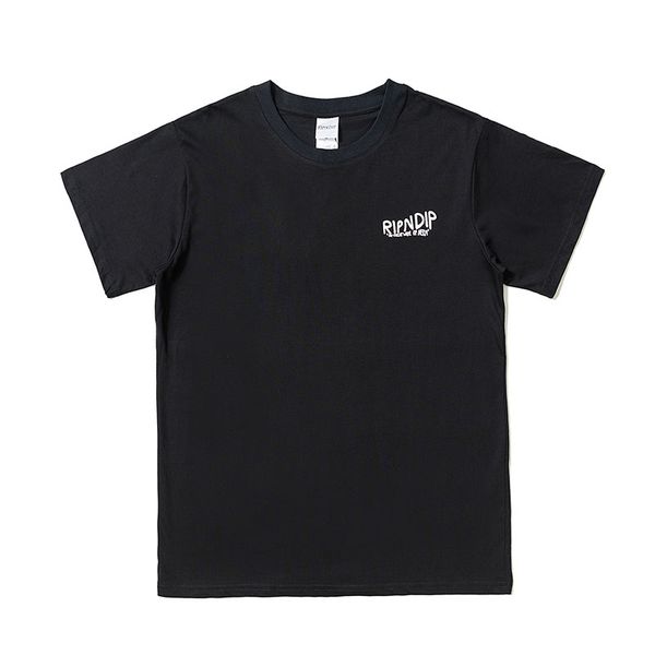 

19ss men brand summer clothing t-shirt latest version fashion designer ripndip letter broken print tshirt casual cotton tee t shirt, White;black