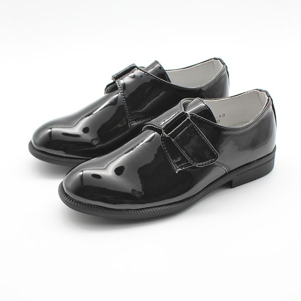 

new kids little/big boys slip on monk strap school uniform formal black shoes for wedding communion prom, Black;grey