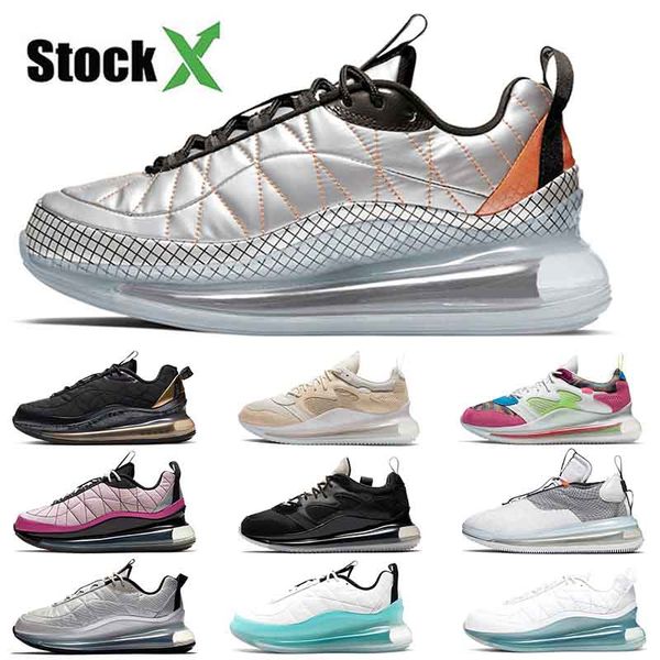 

running shoes trainers 720-818 new arrival mens womens sneakers metallic silver total orange university red cargo khaki silver, White;red