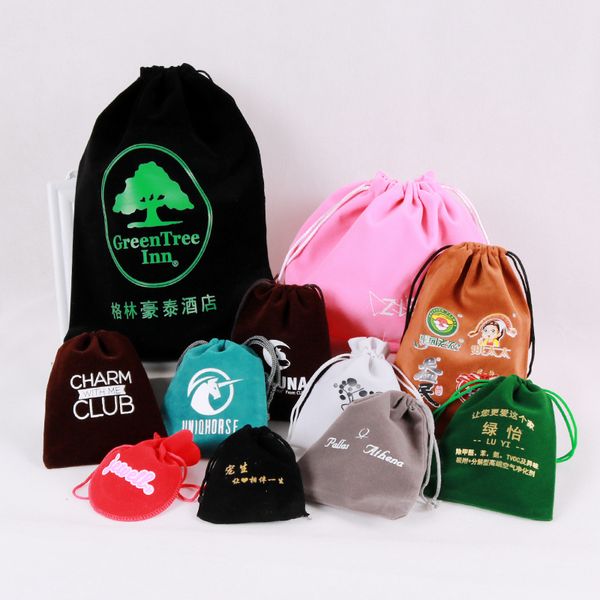 

large stock 1pcs velvet bags for fashion jewelry toys cosmetic clothes packaging storage custom jewelry gift bag pouches, Black;white