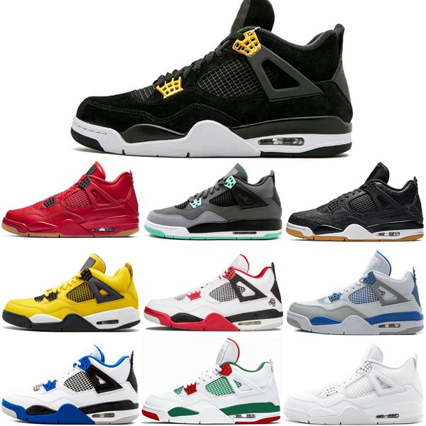 

4 4S men basketball shoes Black Pizzeria Bred cactus jack cavs Oreo Royalty Toro-Bravo mens outdoor sport sneakers 7-13 hot sale