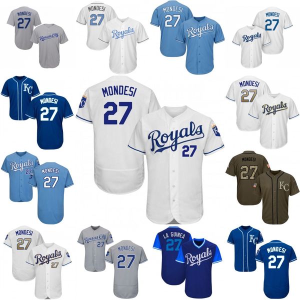 

27 Adalberto Mondesi Kansas City Double Stitched Adalberto Mondesi Royals Baseball Jersey S-3XL Fast Free Shipping