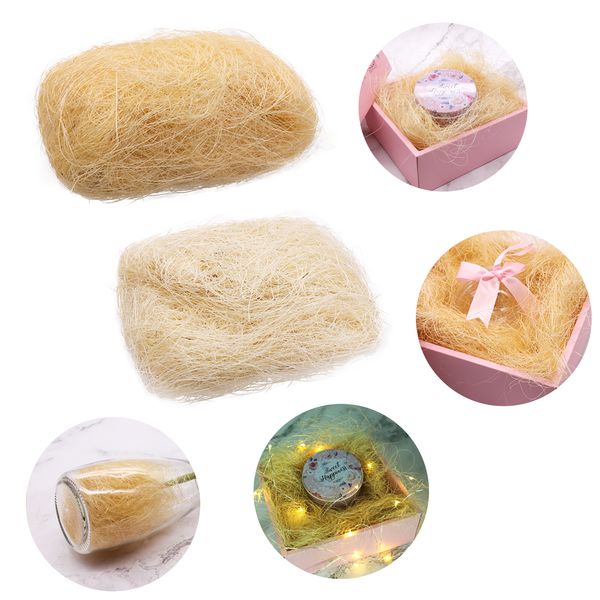 

30g/pack natural hemp sisal gift box diy decor/jewelry packaging filling material wedding gift filler packing material supplies