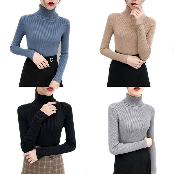 

comfy водолазку женщины корейский стиль пуловер перемычка зима топ вязаный свитер вытащите femme, White;black