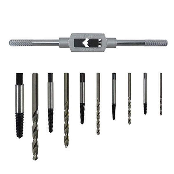 

11 pieces / set steel screw extractor drill bits guide machine repair 3mm-10mm broken head screw extractor ad
