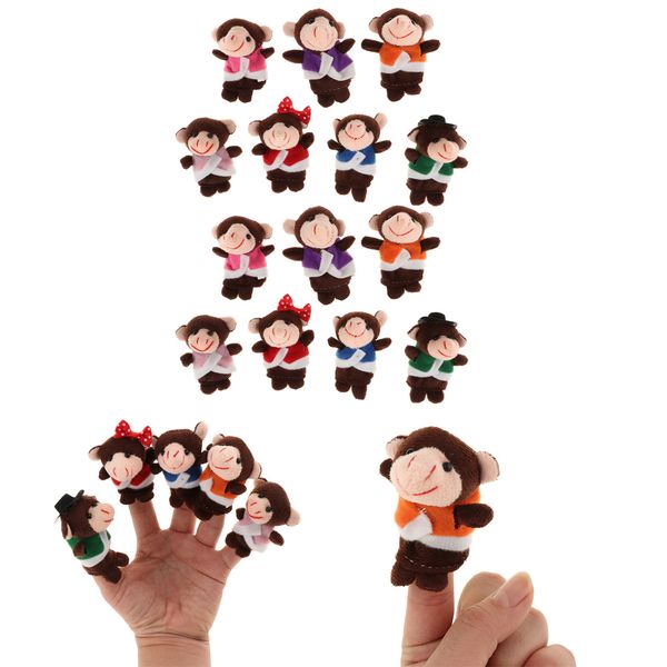 

14pcs monkeys animal finger puppets soft plush dolls props toys for story telling