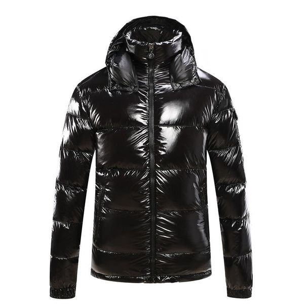 

mens designer coat hooded autumn winter windbreaker coat down thick luxury hoodie outwear luminous jackets asian size men's clothing, Black;brown