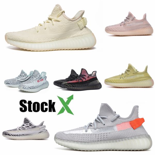 

new arrival ice blue kanye west coconut gauze transparent v2 men women running shoes low casual sneakers size 35-45 #qa619