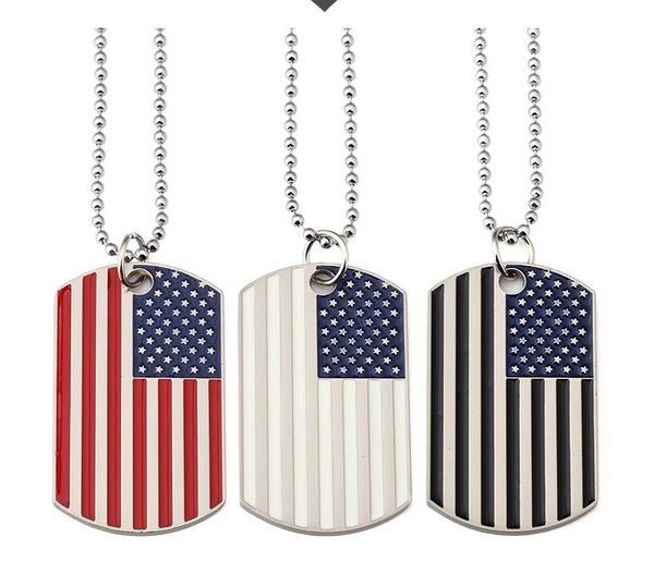 

new european and american fashion, fashion, attractive, men and women general flag army necklace dropping oil craft jewelry, Black
