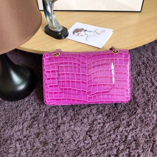 

luxury desginer women shoulder bag a01112 cnel cf25 classic flap bag2019 alligator pattern genuine leather messenger bag lady chain handbag