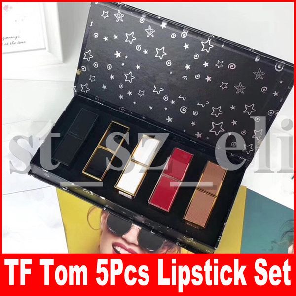 

new lip makeup set set matte lipstick lip sticks lipkit star tom lip kit 5 colors set