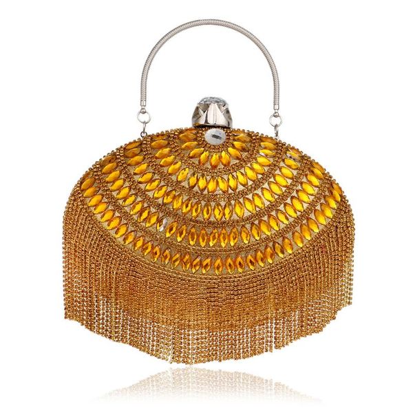 

luxury crystal tassel chic evening bag day clutches women party wedding multicolor diamond purses and handbags bolsas feminina