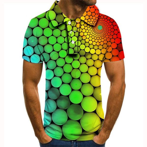 

men's polos 2021 homme summer short sleeve shirt men colored balls printed clothing, White;black