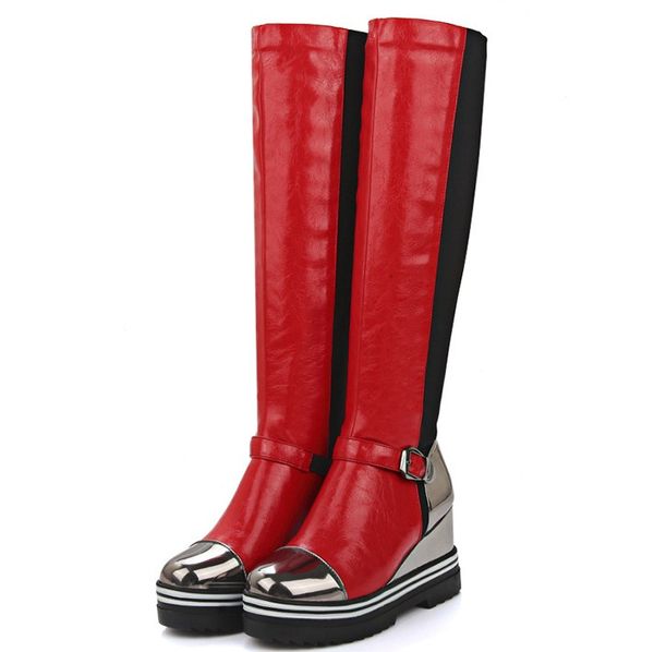 

женщины дизайна середины икры сапоги студент дождь ботинки женщина эластичной резина водонепроницаемой школа botas 35cm, Black