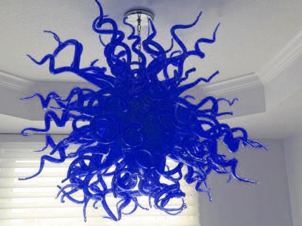 100% soffiato a bocca CE UL vetro borosilicato di Murano Dale Chihuly Art Lampada a sospensione in vetro mosaico blu