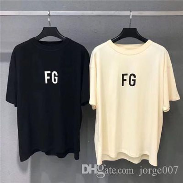 

марка горячей продажи случайные пары с коротким рукавом письмо печати f-g высокого качества хлопка вокруг шеи свободную футболку, White;black