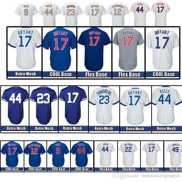

Chicago Kris 17 Bryant Cubs jerseys Anthony 44 Rizzo 12 Kyle Schwarber Javier 9 Baez 49 Jake 22 Jason Heyward Baseball Jersey