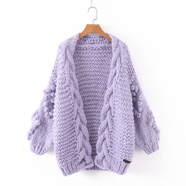 

casual purple woman cardigan sweaters 2019 spring-autumn new fashion o-neck lantern sleeve girls sweater elegant sweet sweater, White