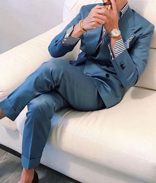 

new arrival blue prom men suit wedding groom tuxedo man blazer costume homme blazer masculino men's suit 2 pcs jacket pant, White;black