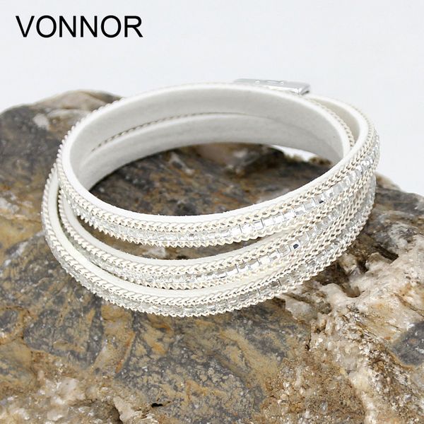 

bracelets for women fashion multilayer windings bracelets leather with rhinestone chain bracelet female accessories, Golden;silver