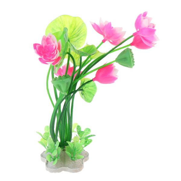 

artificial lotus plant simulation plant home garden fish tank aquarium decoration - pink purple