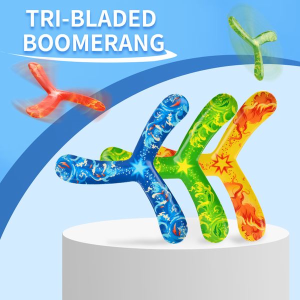 

children sport boomerang toy tri blade boomerang summer outdoor sport toy safe and handiness pu abs material