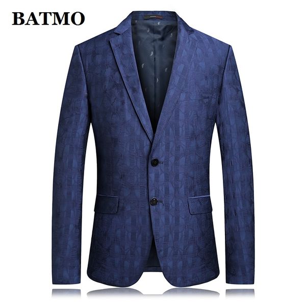 

batmo 2019 new arrival spring jacquard striped casual blazers men,men's casual jackets, White;black