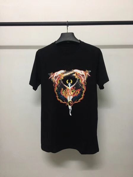 

designer brand fashion luxury demon mens print round t-shirts 2019 flame short fashionable men's neck sleeve t-shirt bxciv, Black