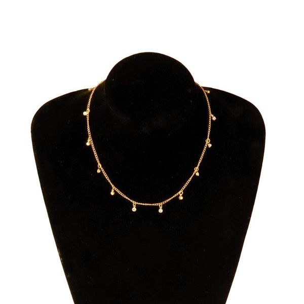 

new arrival cubic zirconian crytal tassel choker necklace charm handmade charms choker collier femme jewelry dropshipping, Silver