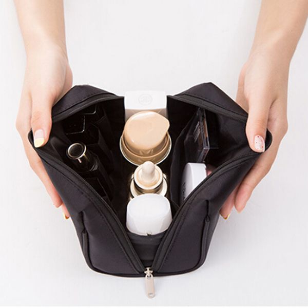 

travel cosmetic bag women portable nylon letters small cosmetic bag makeup brush wash beauty pouch toiletry organizer