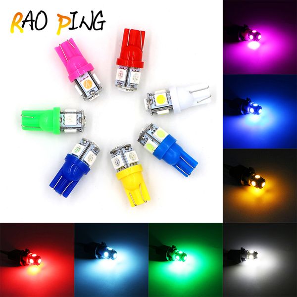 

500x car auto led t10 5smd 168 194 w5w 5 led smd wedge light bulb lamp white/blue/red/green/yellow