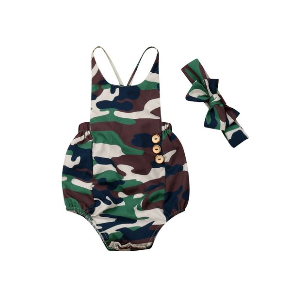 

Newborn Baby Boy Girl Cotton Romper 2019 New Unisex Toddler Baby Girls Boys Camo Romper Summer Casual Camouflage Sling Jumpsuit